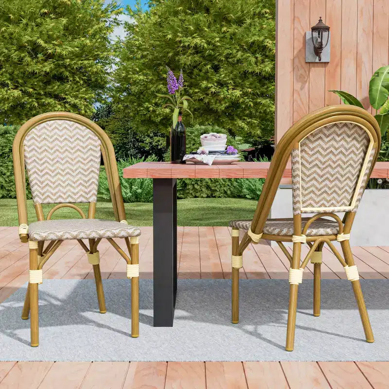 UPTIOT Lot de 2 chaises d'extérieur en tissu oléfine résistant aux UV