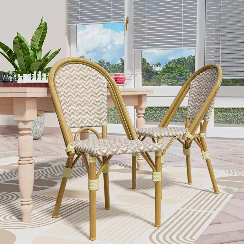 UPTIOT Lot de 2 chaises d'extérieur en tissu oléfine résistant aux UV