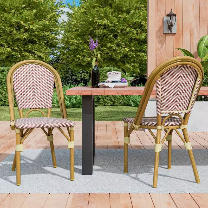 UPTIOT Lot de 2 chaises d'extérieur en tissu oléfine résistant aux UV