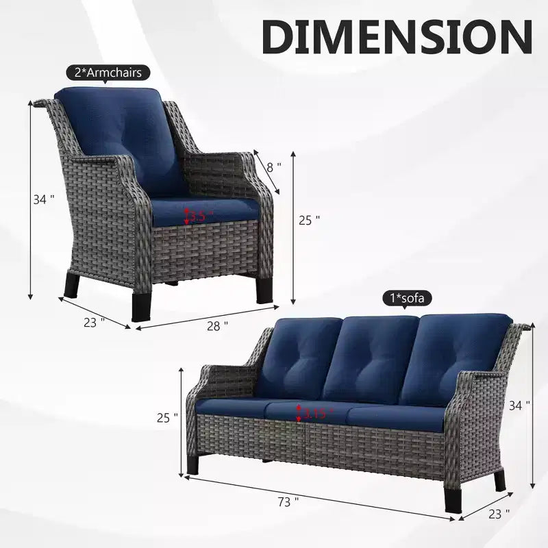 Ensemble d'extérieur tout temps UPTIOT avec sièges ergonomiques et conception déperlante