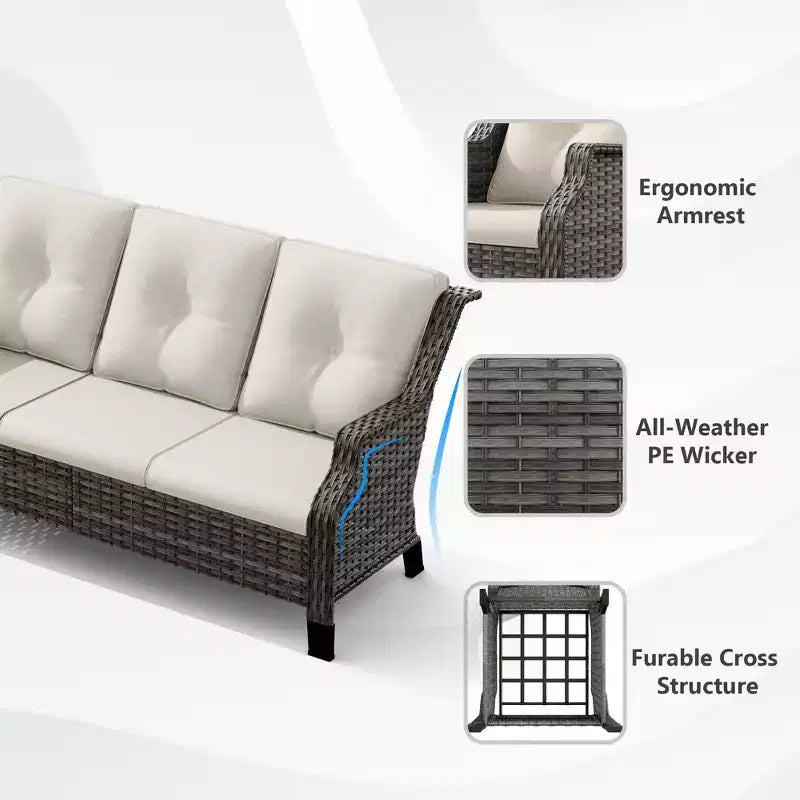 Ensemble d'extérieur tout temps UPTIOT avec sièges ergonomiques et conception déperlante