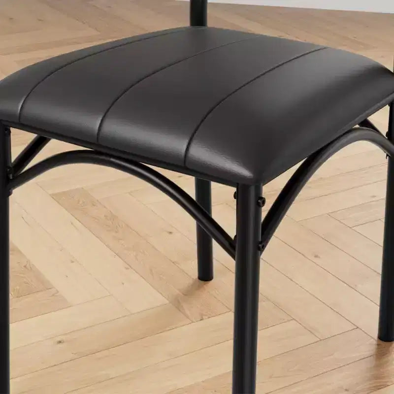 COZONY Modern Dining Chairs Set 2-4, Padded Kitchen Chairs w/ High Back & Steel Legs, Black