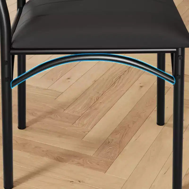 COZONY Modern Dining Chairs Set 2-4, Padded Kitchen Chairs w/ High Back & Steel Legs, Black