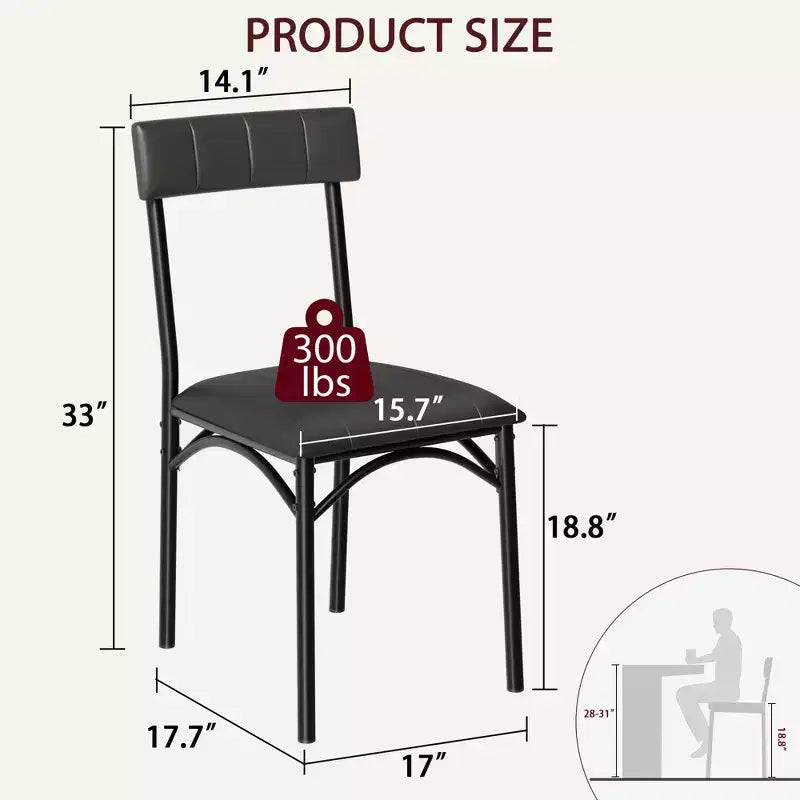 COZONY Modern Dining Chairs Set 2-4, Padded Kitchen Chairs w/ High Back & Steel Legs, Black