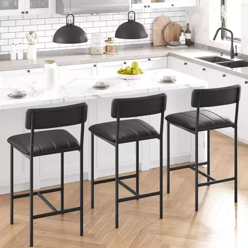 COZONY Modern Dining Chairs Set 2-4, Padded Kitchen Chairs w/ High Back & Steel Legs, Black