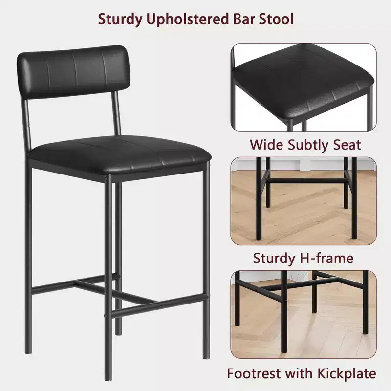 COZONY Modern Dining Chairs Set 2-4, Padded Kitchen Chairs w/ High Back & Steel Legs, Black