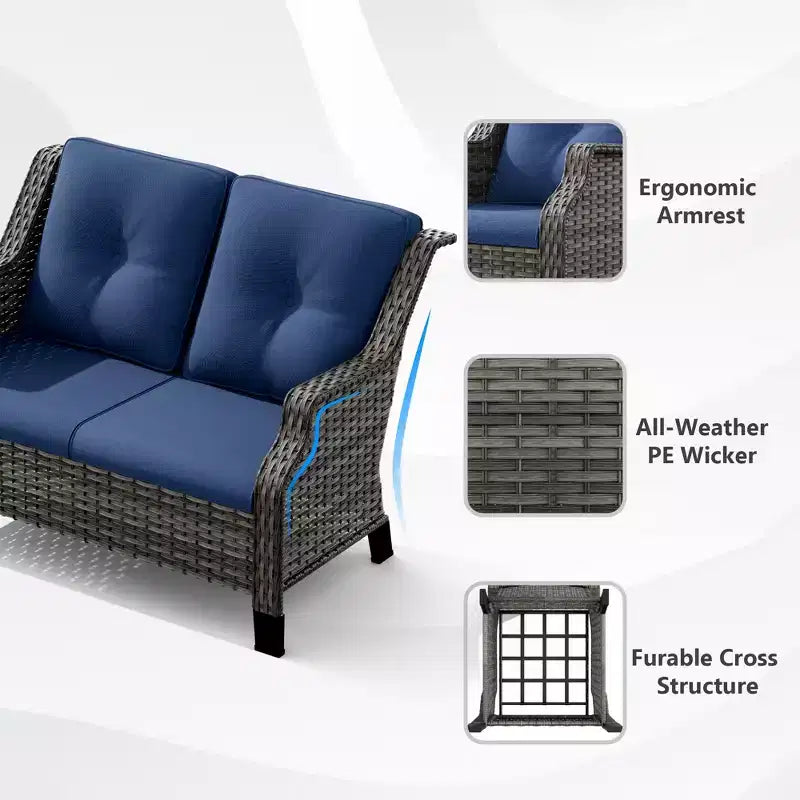 UPTIOT Ensemble de causeuses d'extérieur avec fauteuils ergonomiques et design résistant à l'eau
