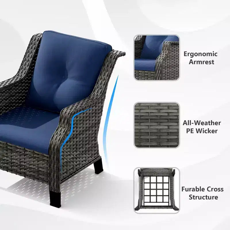 UPTIOT Ensemble de causeuses d'extérieur avec fauteuils ergonomiques et design résistant à l'eau
