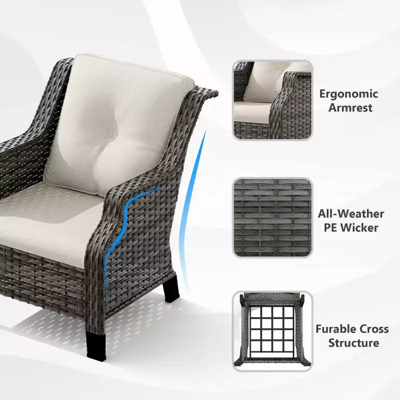 UPTIOT Ensemble de causeuses d'extérieur avec fauteuils ergonomiques et design résistant à l'eau