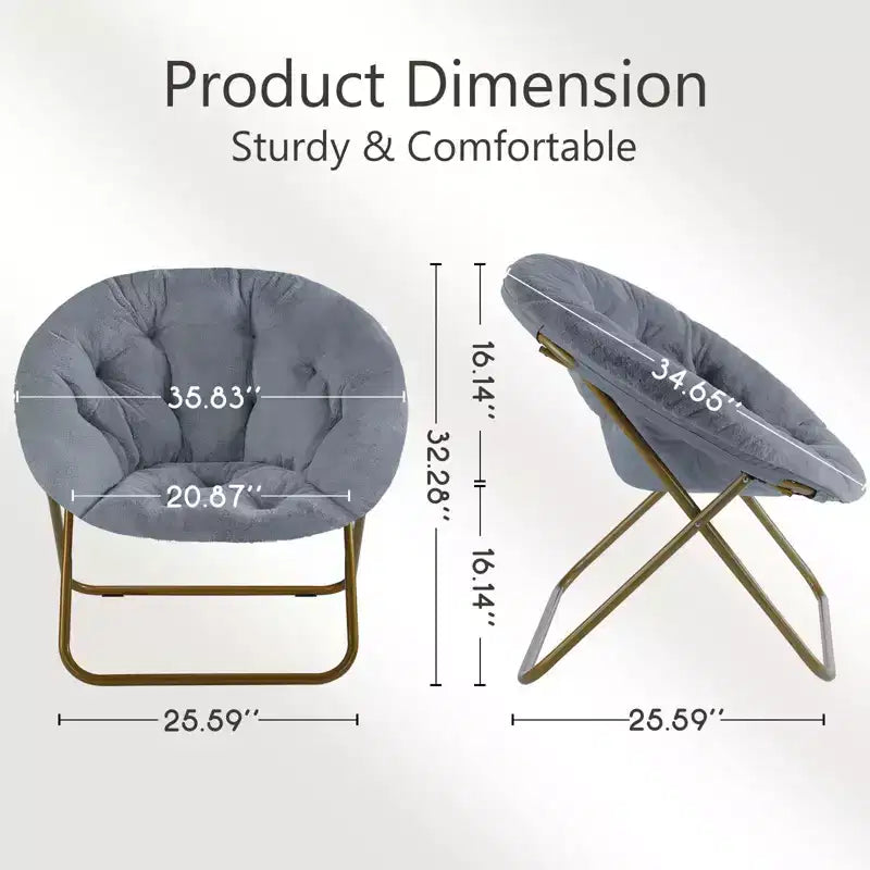Chaise de salon moderne TUYOHW, fauteuil rembourré en fausse fourrure avec cadre robuste, chaises d'appoint pliables pour salon, chambre à coucher, bureau