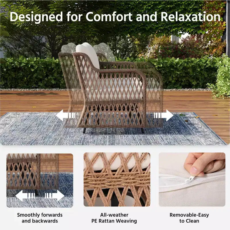LAUSAINT HOME Balancelle de jardin 2 places en rotin avec coussin