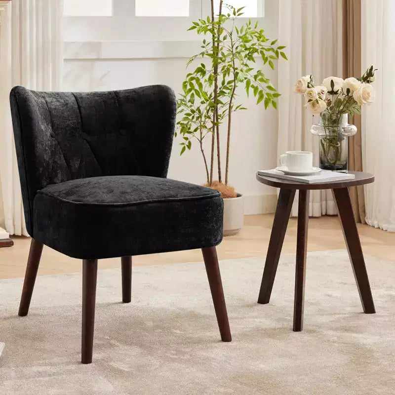Fauteuils d'appoint pour salon, fauteuils de salon en tissu et bois de style Mid-Century, chaises d'appoint pour salon, chambre, coin lecture