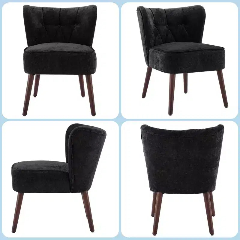 Fauteuils d'appoint pour salon, fauteuils de salon en tissu et bois de style Mid-Century, chaises d'appoint pour salon, chambre, coin lecture