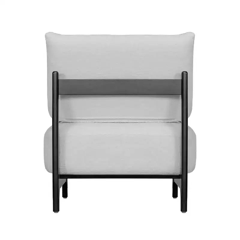 TUYOHW Modern Wood Accent Chair with Soft Teddy Upholstered Armless Reading Chair with Wood Legs Leisure Low Chairs for Living Room, Bedroom
