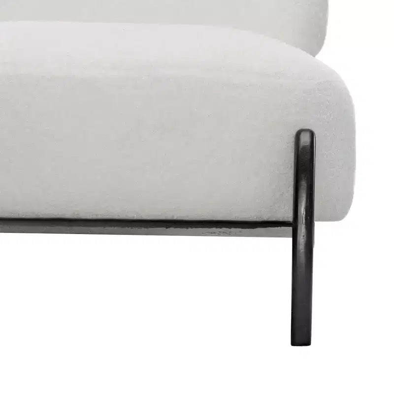TUYOHW Modern Wood Accent Chair with Soft Teddy Upholstered Armless Reading Chair with Wood Legs Leisure Low Chairs for Living Room, Bedroom