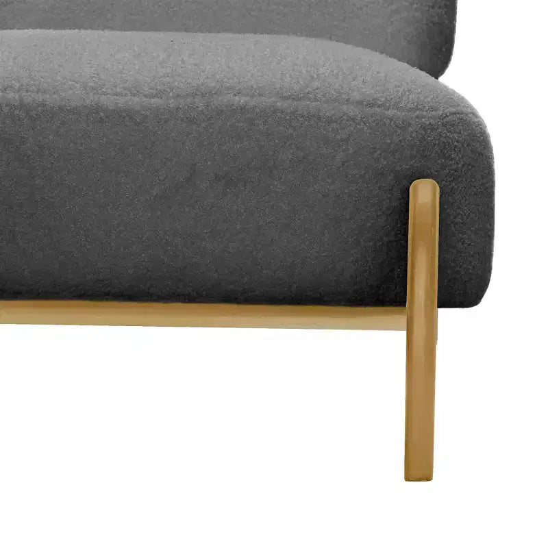TUYOHW Modern Wood Accent Chair with Soft Teddy Upholstered Armless Reading Chair with Wood Legs Leisure Low Chairs for Living Room, Bedroom