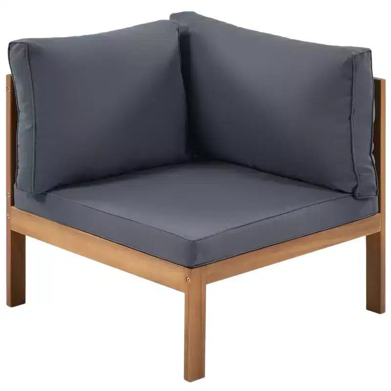 GDFStudio Xavier Salon de jardin modulaire japonais 4 pièces en bois d'acacia avec table basse et coussins