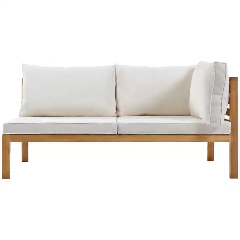 GDFStudio Xavier Salon de jardin modulaire japonais 4 pièces en bois d'acacia avec table basse et coussins