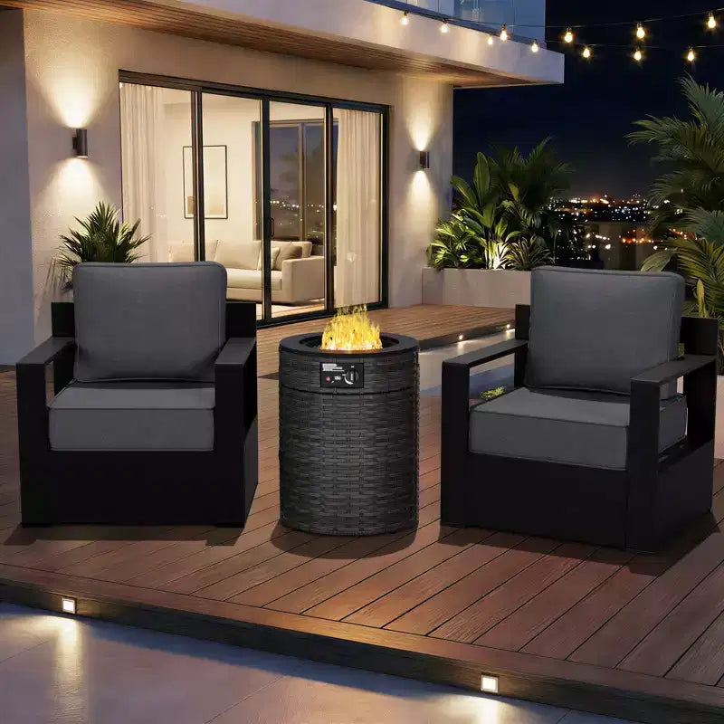 Fauteuils de jardin en aluminium UPTIOT avec bras et foyer intégré
