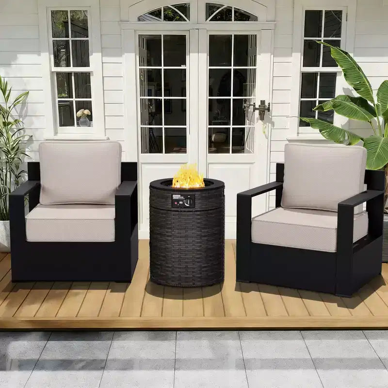 Fauteuils de jardin en aluminium UPTIOT avec bras et foyer intégré