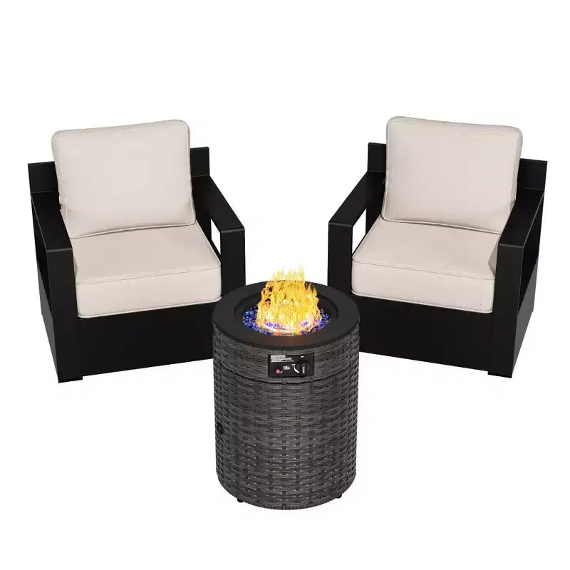 Fauteuils de jardin en aluminium UPTIOT avec bras et foyer intégré