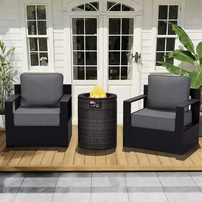 Fauteuils de jardin en aluminium UPTIOT avec bras et foyer intégré