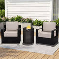 UPTIOT Aluminum Outdoor Patio Armchairs with Fire Pit Set