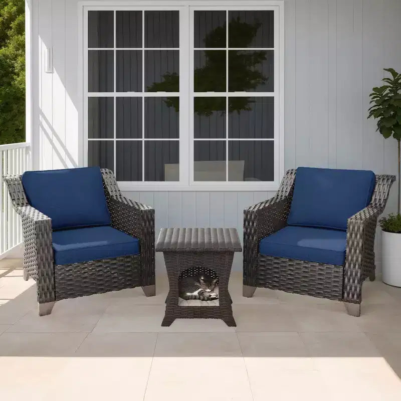 Ensemble de chaises de patio en rotin de qualité supérieure UPTIOT avec table basse pour espaces extérieurs adaptés aux animaux de compagnie