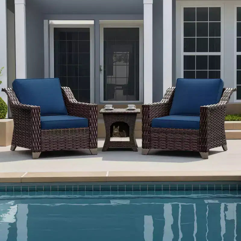 Ensemble de chaises de patio en rotin de qualité supérieure UPTIOT avec table basse pour espaces extérieurs adaptés aux animaux de compagnie