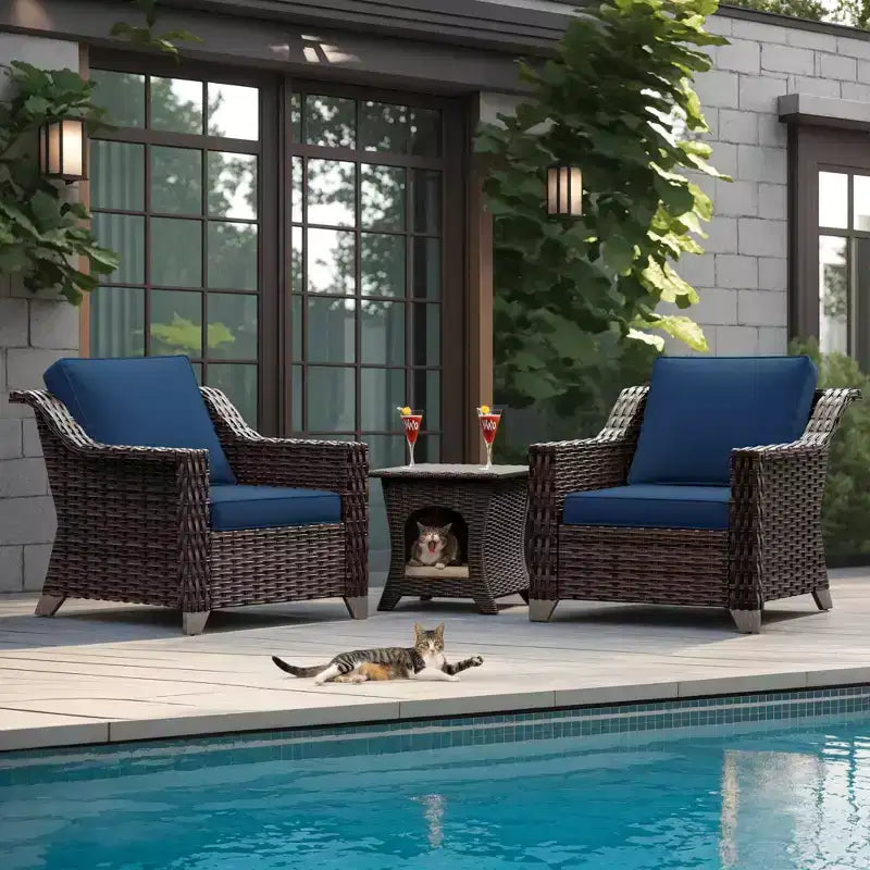 Ensemble de chaises de patio en rotin de qualité supérieure UPTIOT avec table basse pour espaces extérieurs adaptés aux animaux de compagnie