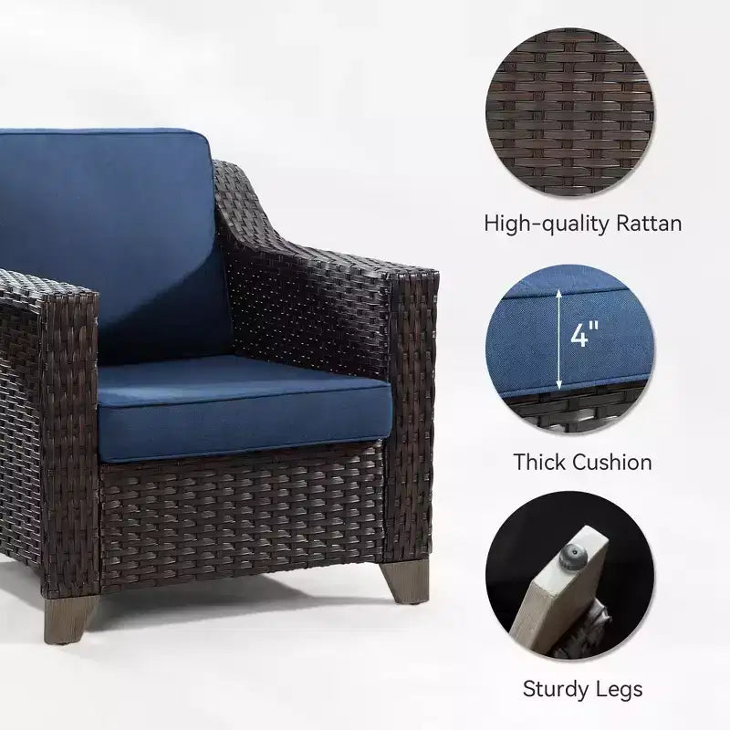Ensemble de chaises de patio en rotin de qualité supérieure UPTIOT avec table basse pour espaces extérieurs adaptés aux animaux de compagnie