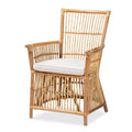 GDFStudio Acheson Modern Bohemian Wood and Fabric Upholstered Armchair