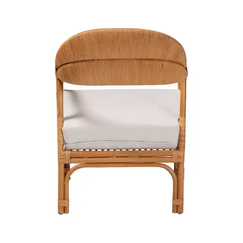 GDFStudio Bohemian Rattan Peel 26 Arm Chair with Fabric Upholstered