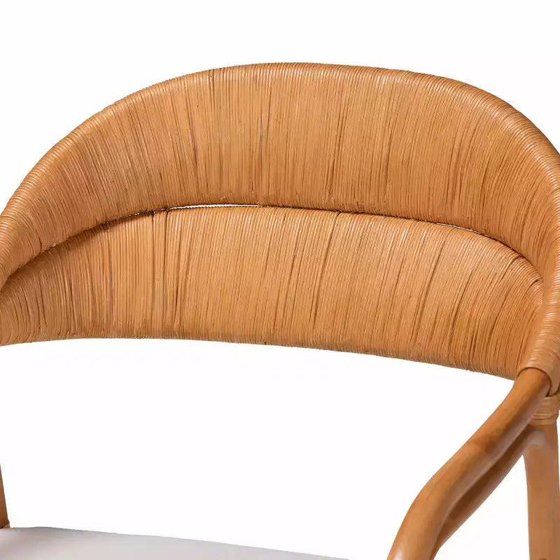 GDFStudio Bohemian Rattan Peel 26 Arm Chair with Fabric Upholstered