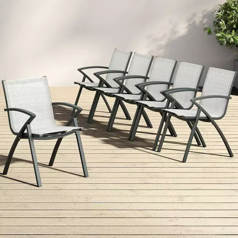 COZONY 71 Aluminum Patio Dining Table with Umbrella Hole, Weatherproof Rectangular Outdoor Table for 68 People Deck Backyard