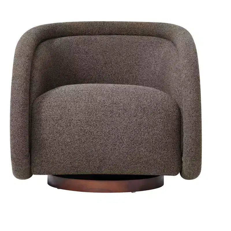 Christopher Knight Home Sabbo Modern Boucl Swivel Chair with Solid Wood Base