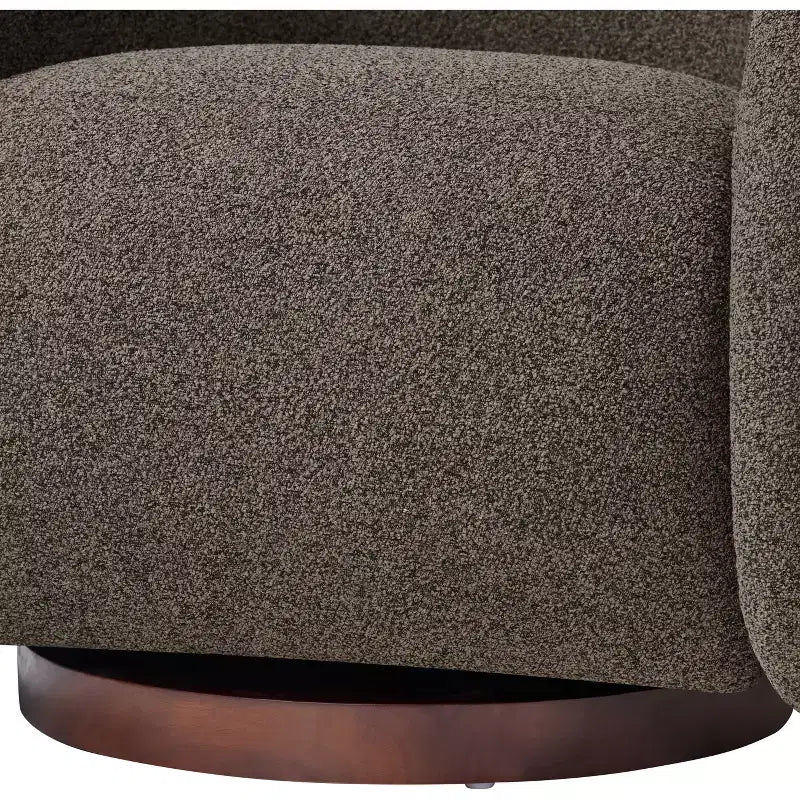 Christopher Knight Home Sabbo Modern Boucl Swivel Chair with Solid Wood Base