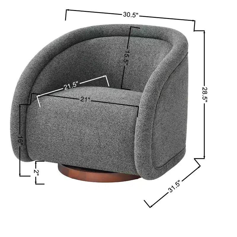 Christopher Knight Home Sabbo Modern Boucl Swivel Chair with Solid Wood Base