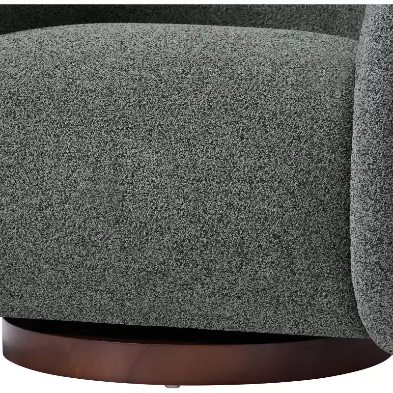 Christopher Knight Home Sabbo Modern Boucl Swivel Chair with Solid Wood Base