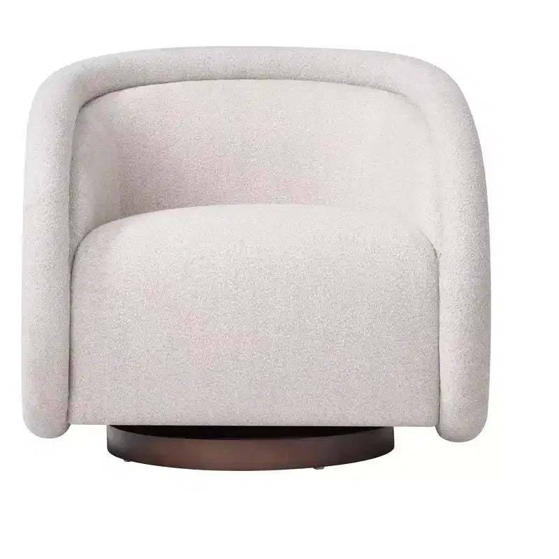 Christopher Knight Home Sabbo Modern Boucl Swivel Chair with Solid Wood Base