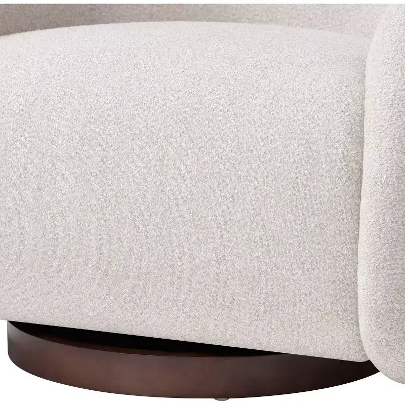 Christopher Knight Home Sabbo Modern Boucl Swivel Chair with Solid Wood Base