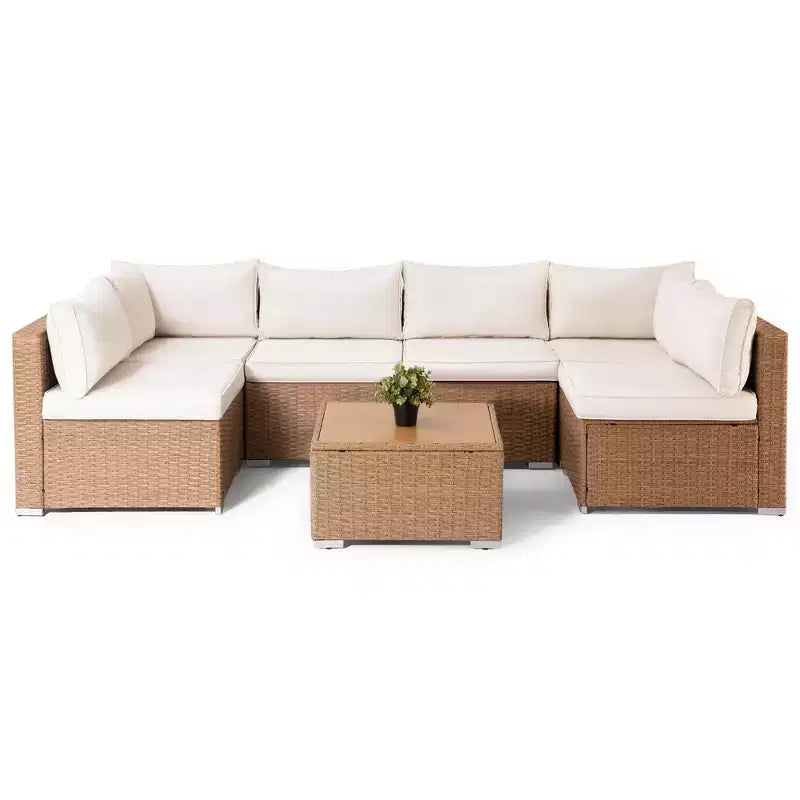 LAUSAINT HOME 7 Piece Rattan Patio Furniture Sets
