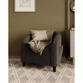 Gray Boucle Fabric Accent Chair - Plush and Supportive Armchair for Living Room, Bedroom or Office