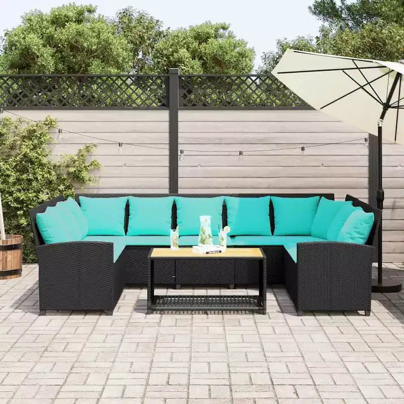 vidaXL Canapé de jardin avec coussins en résine tressée