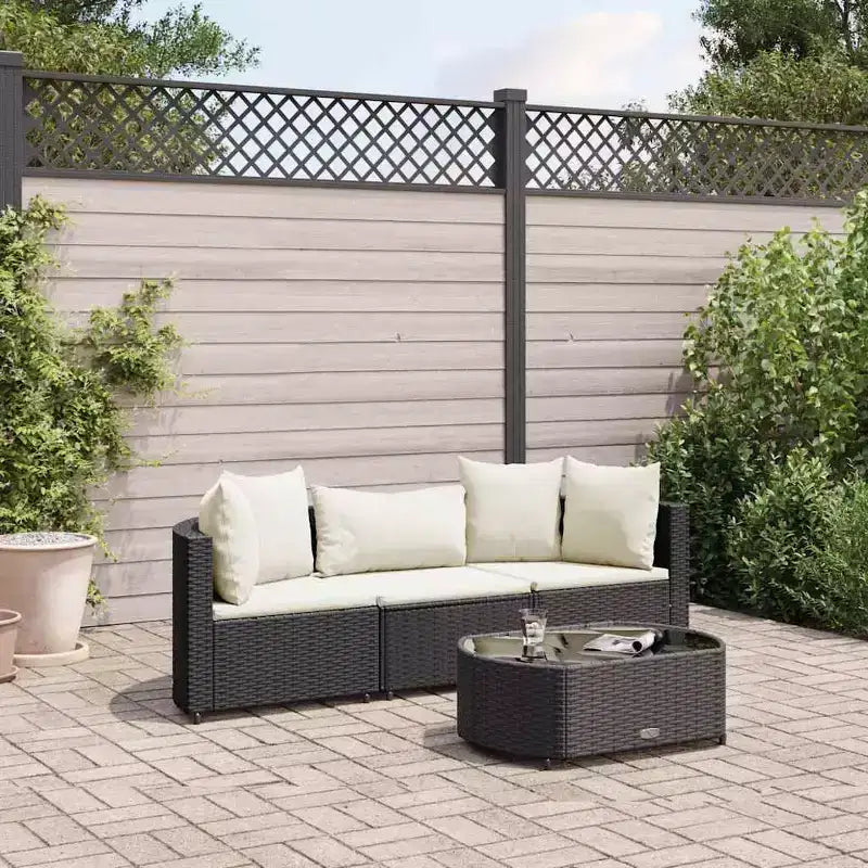 vidaXL Salon de jardin avec coussins Meuble d'extérieur en résine tressée