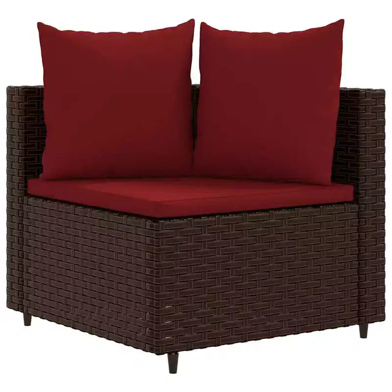 vidaXL Salon de jardin avec coussins Meuble d'extérieur en résine tressée