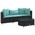 vidaXL Patio Sofa Set with Cushions Lounge Setting Outdoor Furniture Poly Rattan