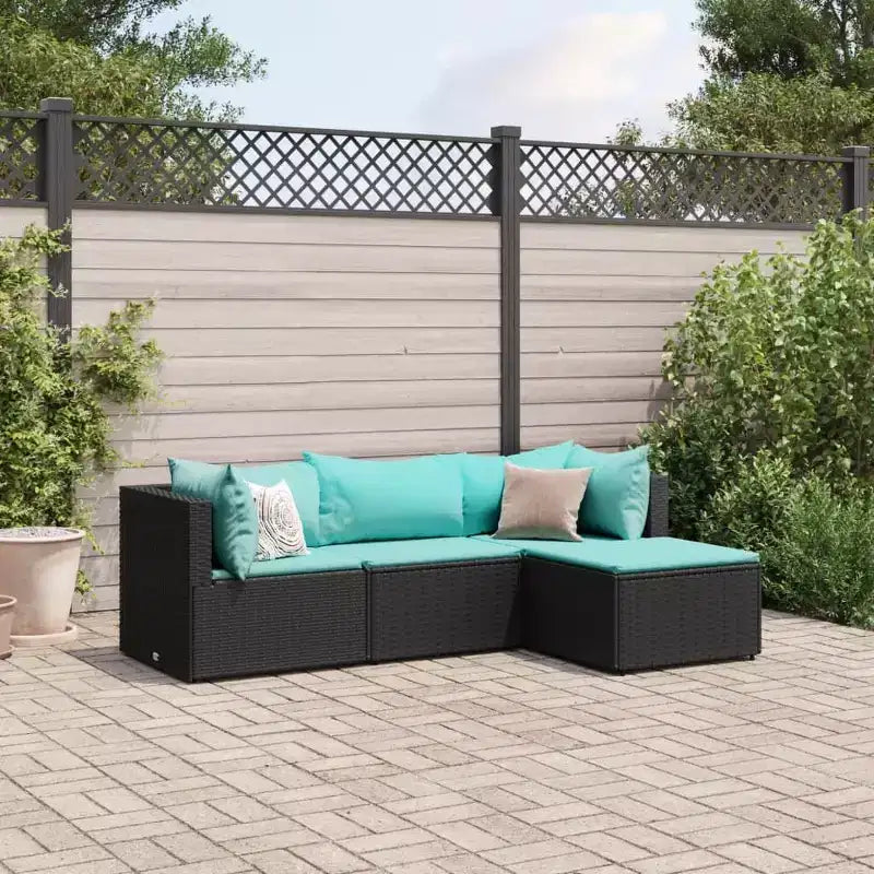 vidaXL Salon de jardin avec coussins en résine tressée