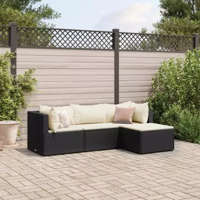 vidaXL Salon de jardin avec coussins en résine tressée