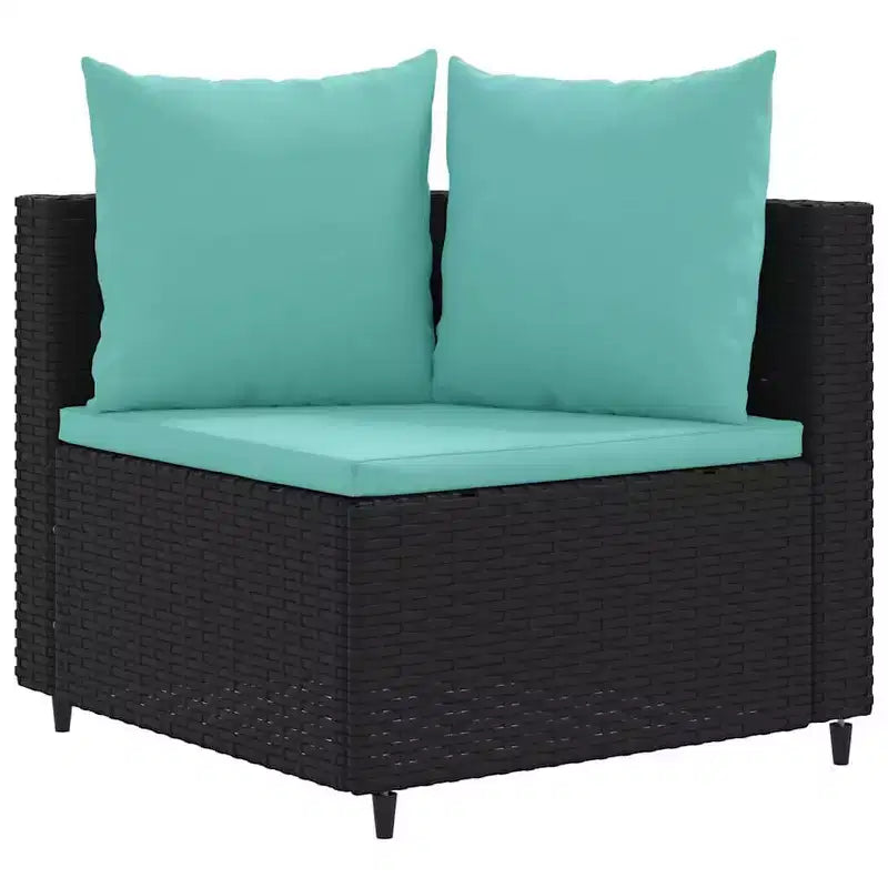 vidaXL Salon de jardin d'angle en rotin avec coussins - Divers coloris